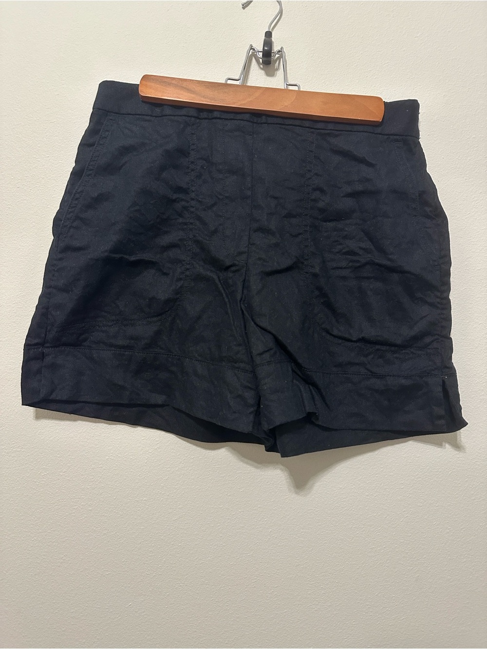 Banana republic / high-rise linen-blend material navy shorts - small